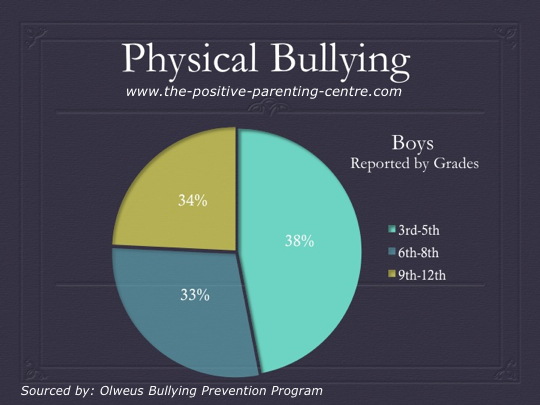 Physical Bullying in Boys Pie Chart - The Positive parenting Centre